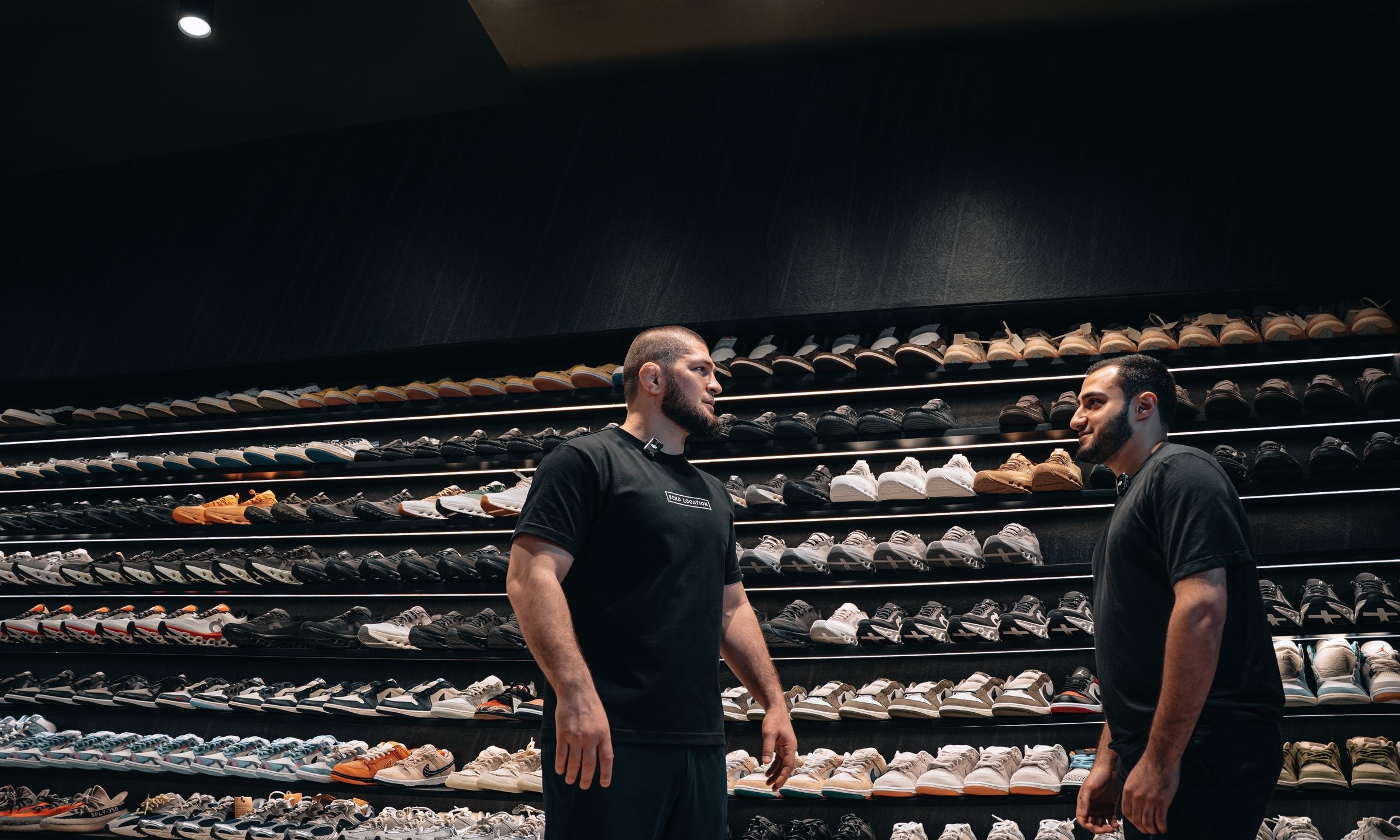 Shopping the sneaker wall at Send Location, Dubai