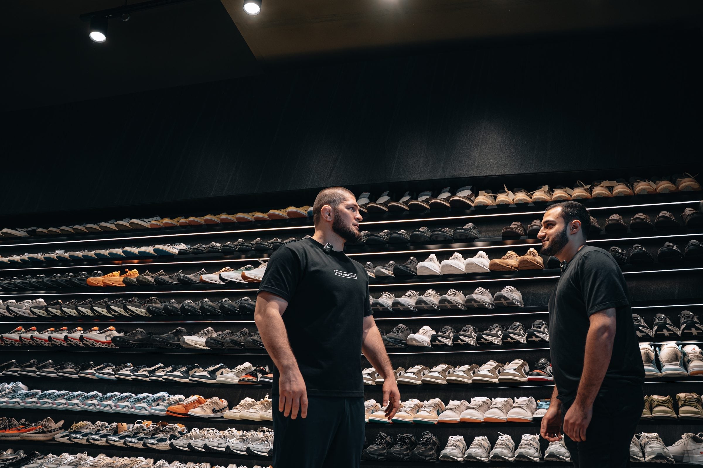 Shopping the sneaker wall at Send Location, Dubai