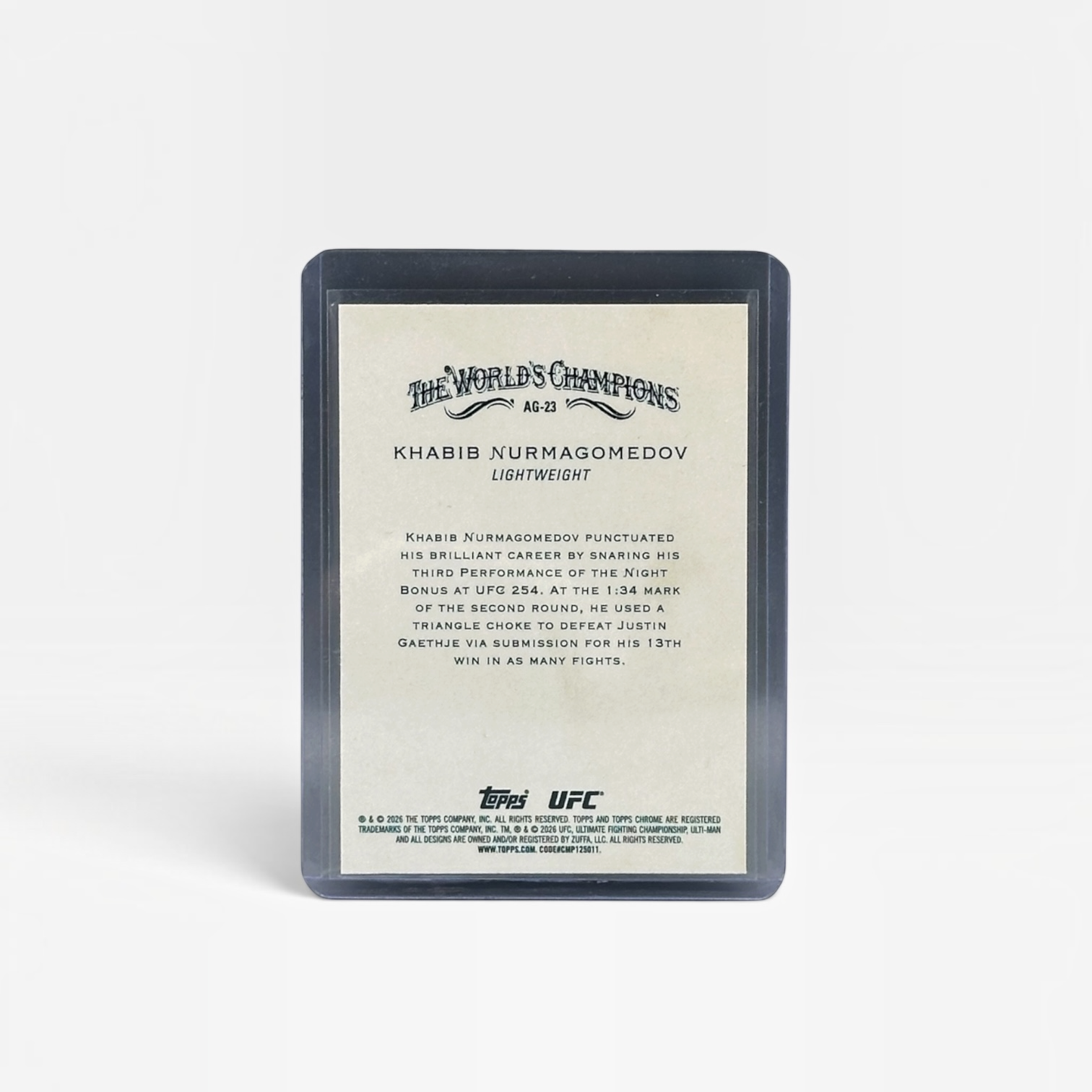 2025 Topps Chrome Allen & Ginter Khabib Nurmagomedov Base #23 Auto